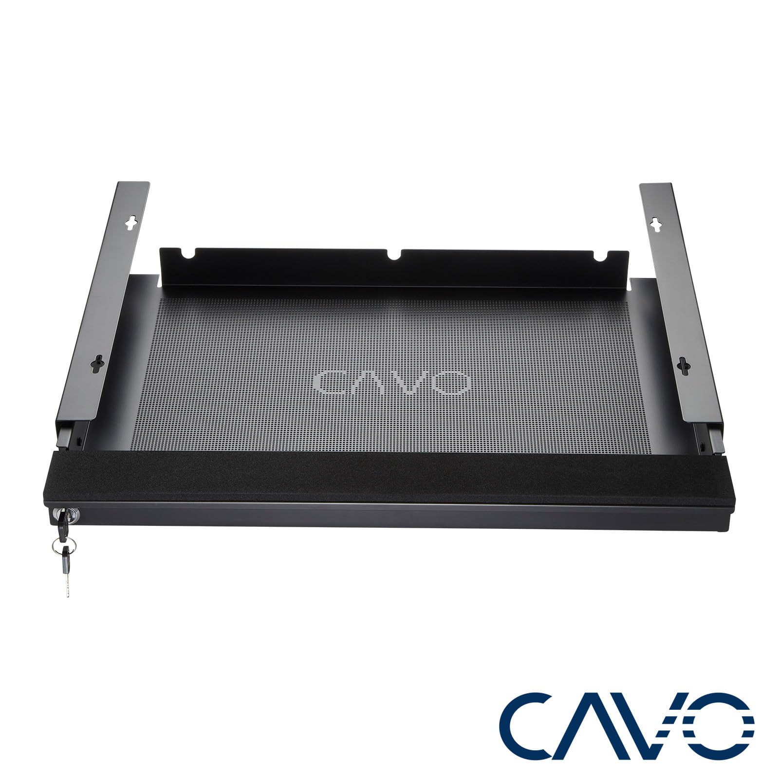 CAVO Tiroir de bureau pour ordinateur portable verrouillable 580 x 446 x 55 mm noir Tiroir de bureau pour ordinateur portable pour soubassement de SOTECH
