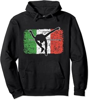 Vintage Italian Flag Italy Pole Vault High Jump Pullover Hoodie