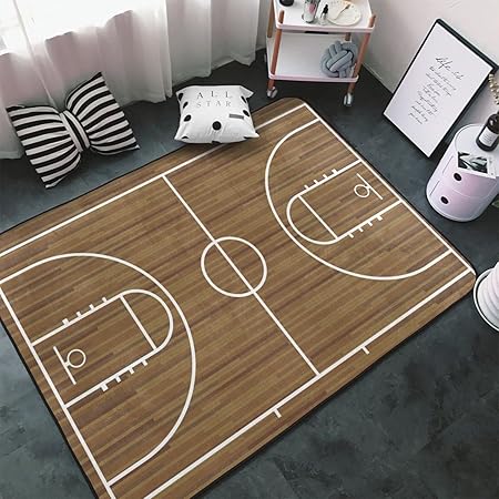Amazon.com: NDIEBNZLID Home Area Runner Rug Pad Basketball Court with ...