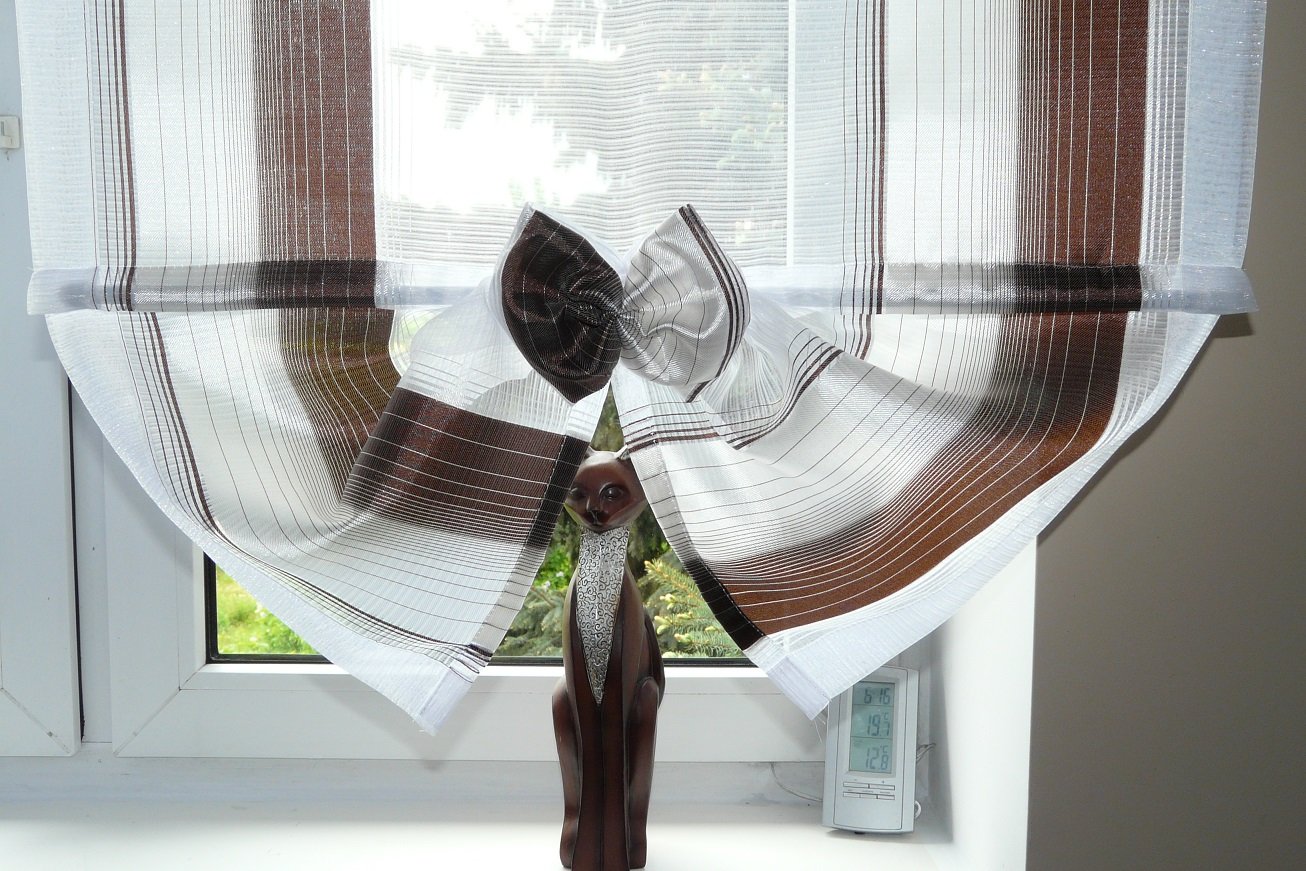 Beau rideau moderne AG26 en voile avec lampe FK