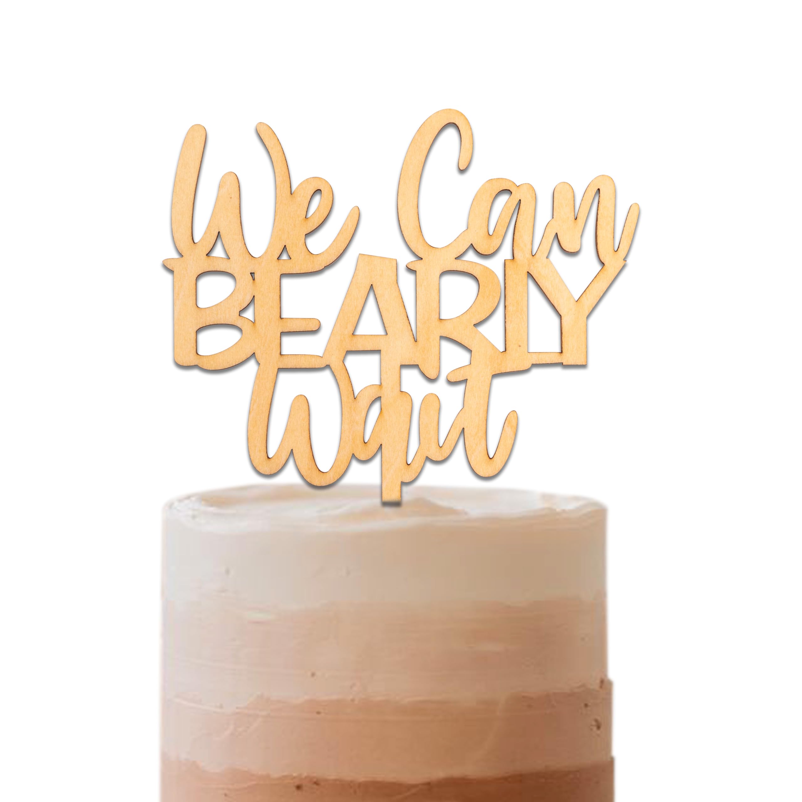 Vgaruint We can Bearly Wait Cake Topper - Teddy Bear Baby Shower Wooden Cake Topper, Bear Theme Cake Topper, Teddy bear Baby Shower cake sign (bearly wait CT)