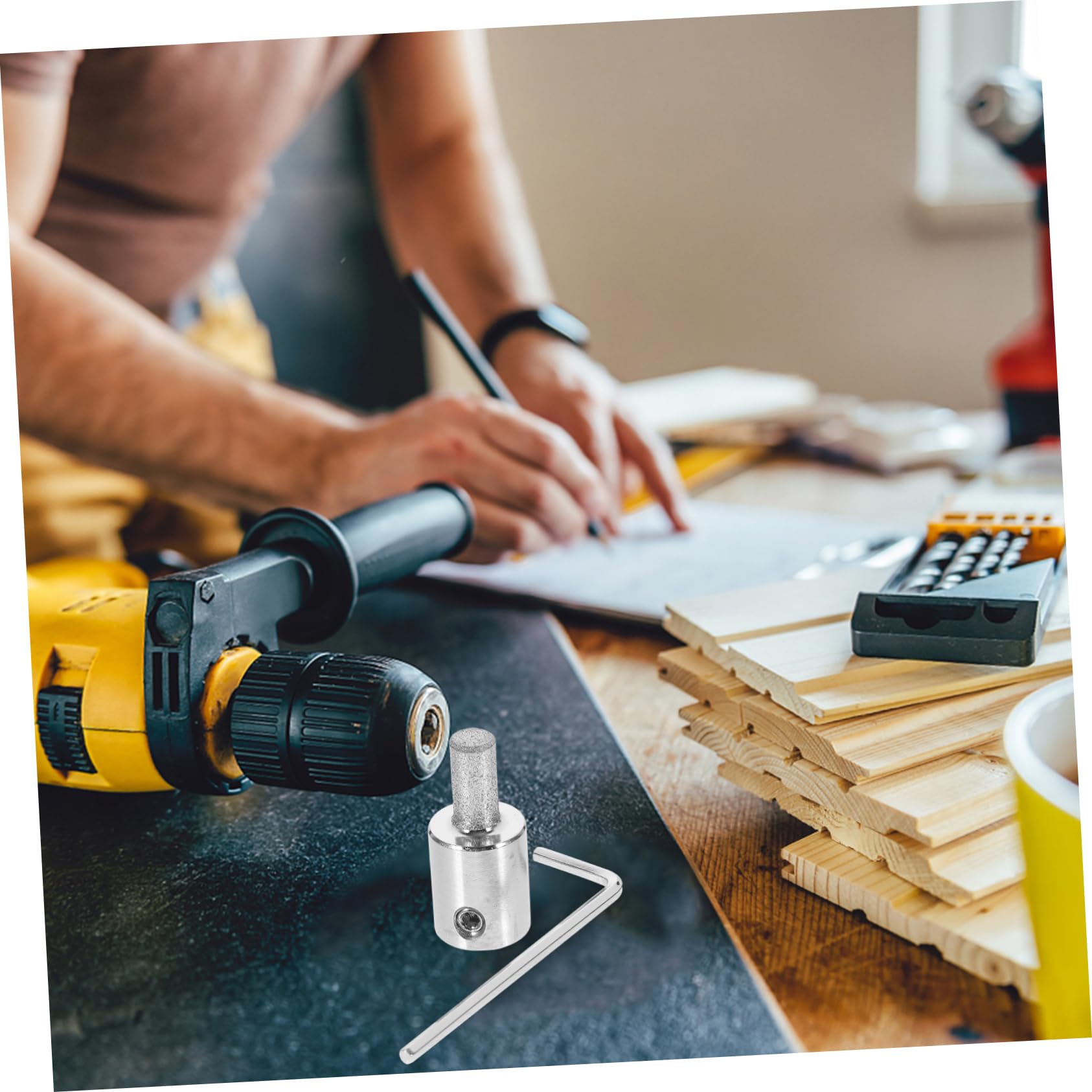 KONTONTY Colored Glass Grinding Wheel 1/4 Inch Stained Glass Supply Drill Bits Grinding Bits Random Color