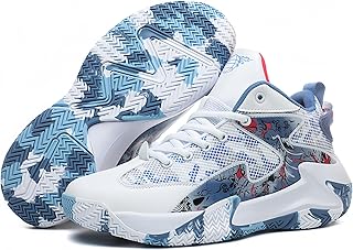 Mens Basketball Shoes Non-Slip Breathable Outdoor Sneakers Fashion Graffiti Sports Training Shoes for Running Walking