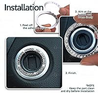 Vista 5 de Zone Tech Chrystal Bling Ring Emblem Sticker Rhinestone Start Engine, botón de encendido para llave de coche, botón interior brillante autoadhesivo