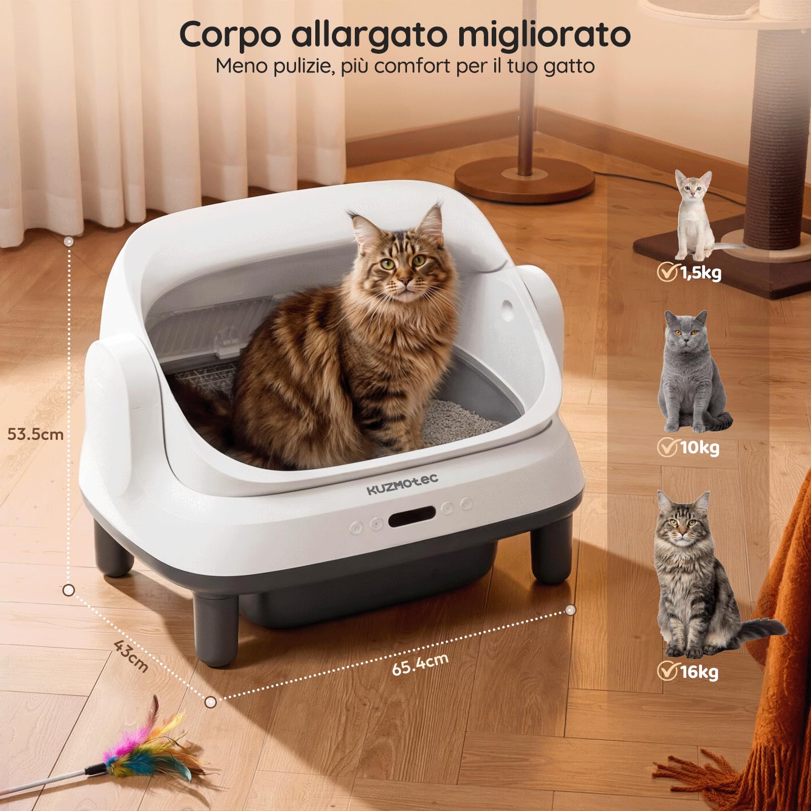 Lettiera Gatto Autopulente 120L con APP, Lettiera Autopulente per Gatti XL | Adatta a Gatti Maine Coon, Cassetto Feci 20L per 15+ Giorni, Lettiera Gatto per Più Gatti, Sensori Multipli, Anti-Odore, IPX5