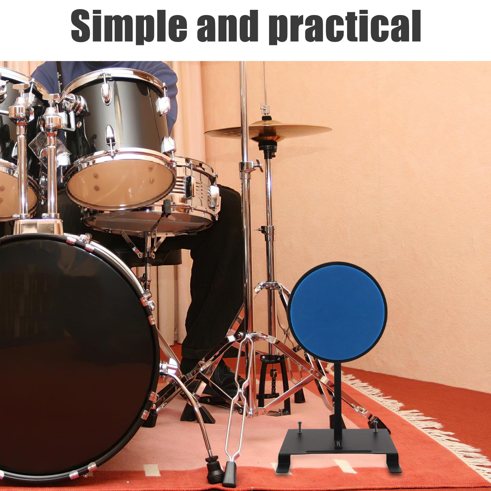BESPORTBLE Pad per grancassa: Pad per pedale di grancassa per esercitarsi - Tappetino per sordina per esercitarsi con percussioni a pedale per Colpi pesanti con il piede per il controllo del
