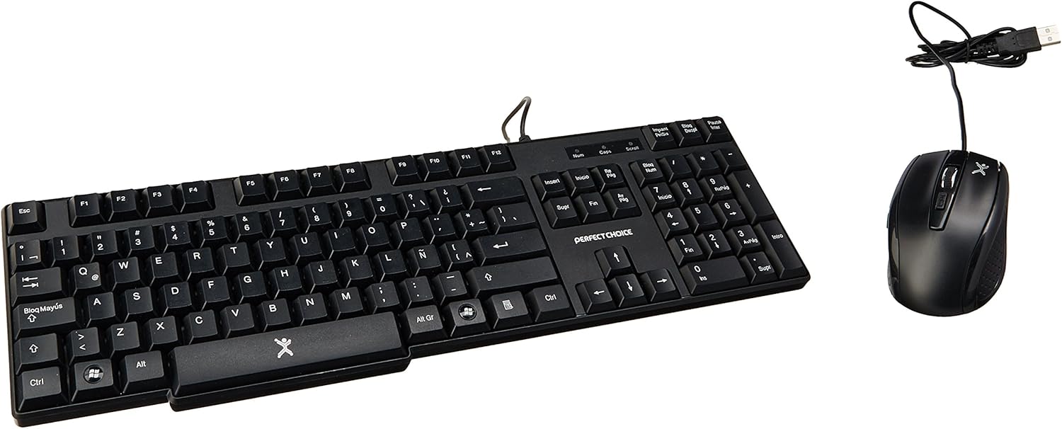 Perfect Choice Pc 0994 Kit De Teclado Mouse Estandar 1600 Dpi Color Negro Amazon Com Mx Electronicos