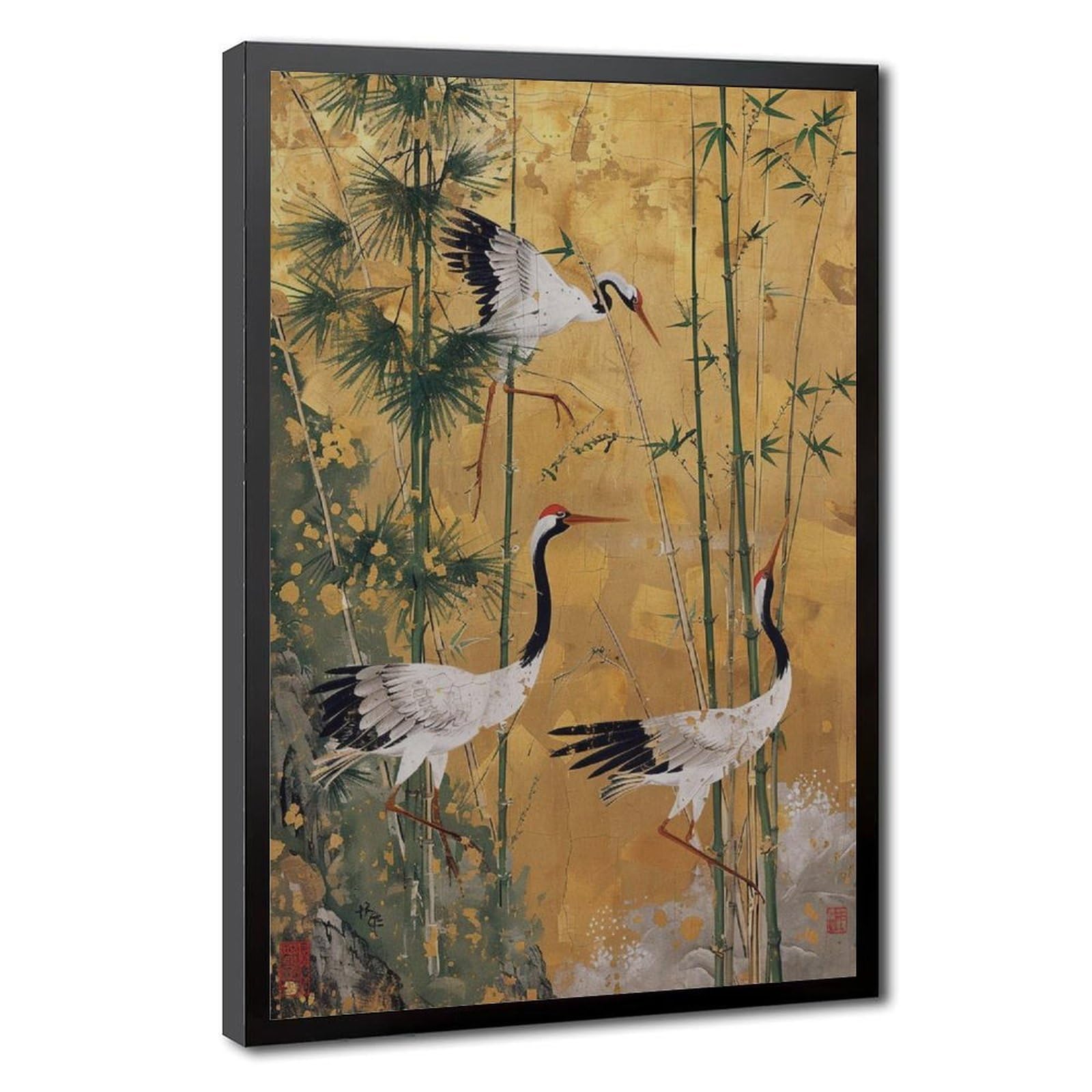Bareronor Japanese Crane Canvas Poster Bedroom Decor Landscape Office Room Decor Gift 24" L X 36" W