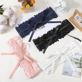 Lace Up Waist Belt Boho Flower Corset Wide Faux Leather Tie Wrap Belts for Women Dresses Clothes Shirts Costume