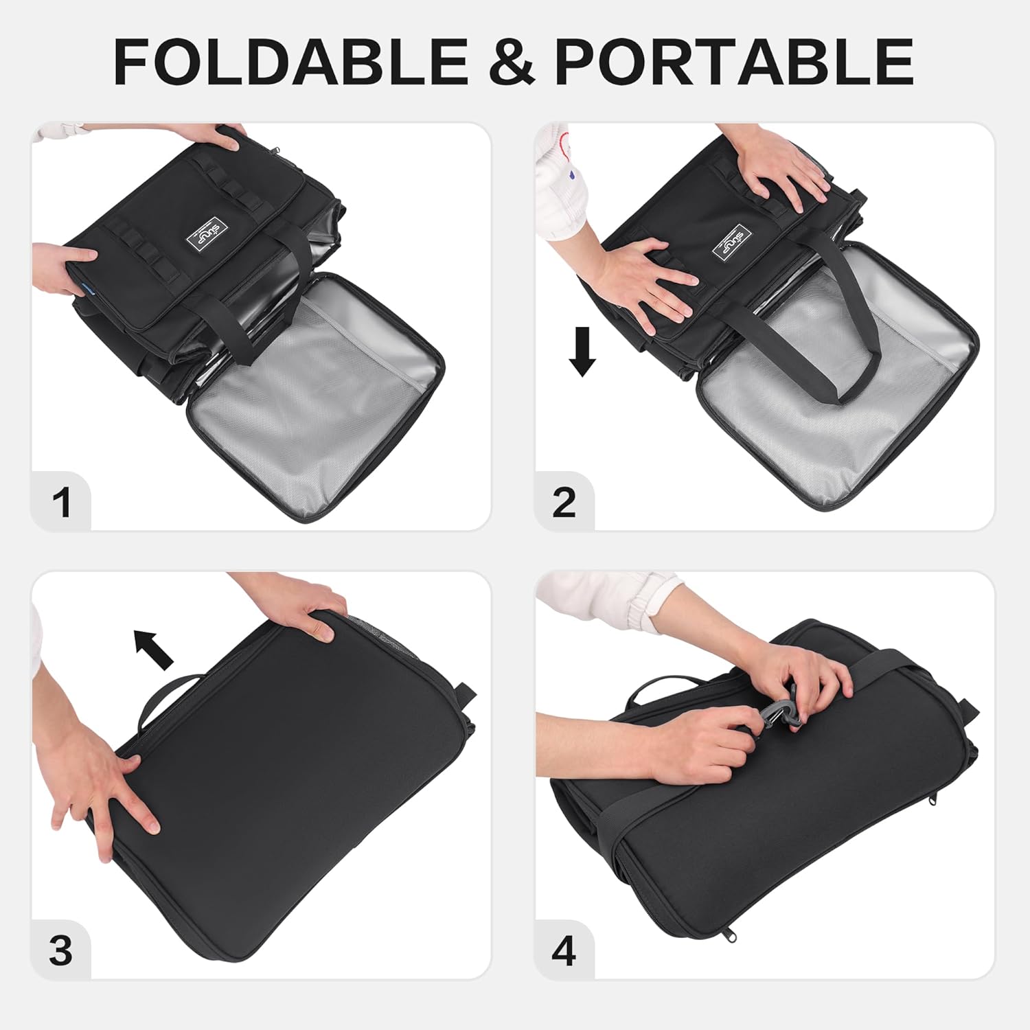 SUNUP 48 Cans Soft Sided Insulated Cooler Bag, Collapsible Large Lightweight Ice Chest, Portable Leak-Proof Cooler for Travel, Camping, Beach, Grocery