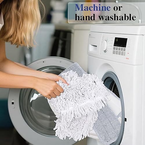 Miniatura 8 de Masthome - Trapeador comercial de 36 pulgadas para limpieza de suelos, trapeador industrial resistente con 3 almohadillas, trapeadores de microfibra