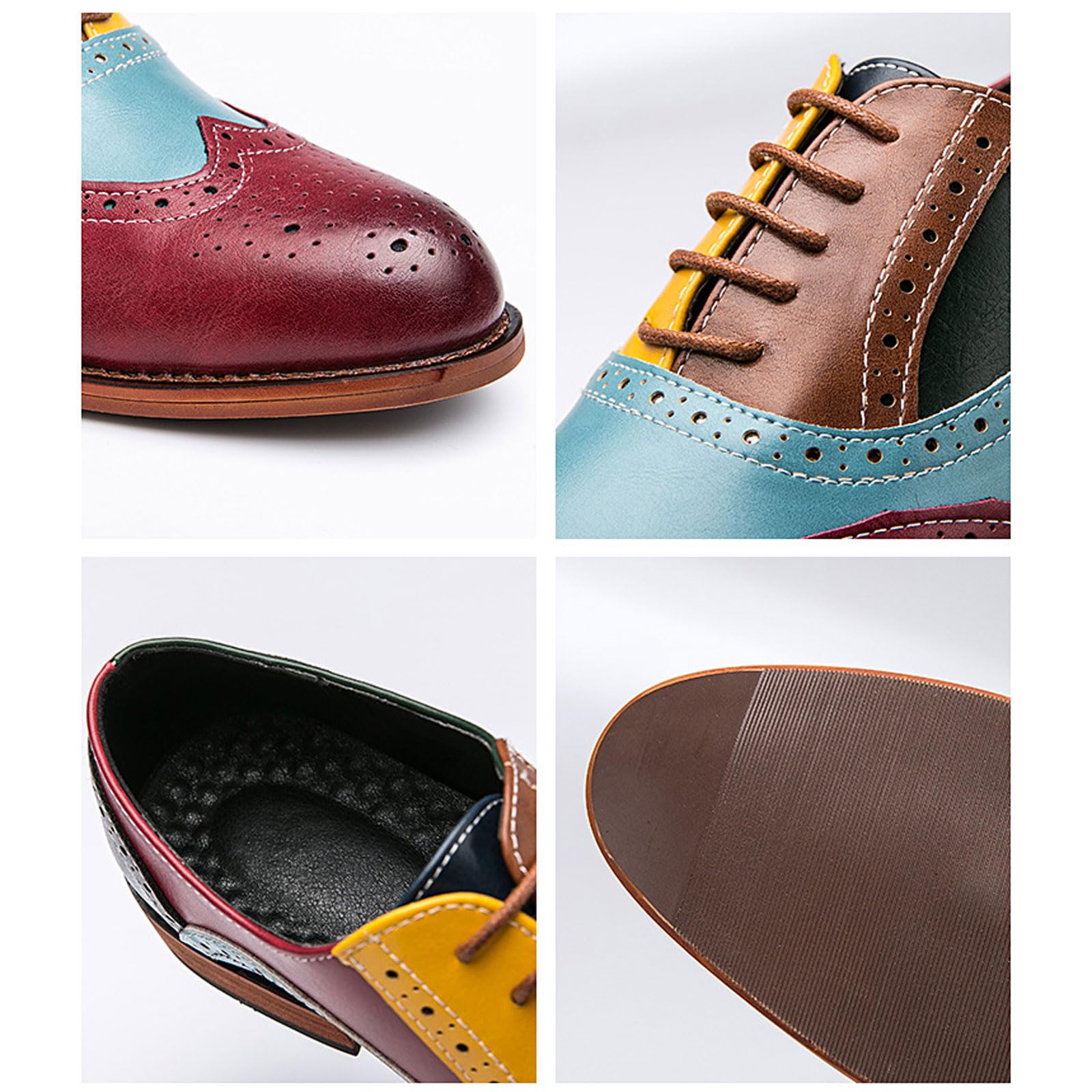 Chaussures Oxford À Bout Golf pour Hommes Brogues Formelles Mariage Affaires