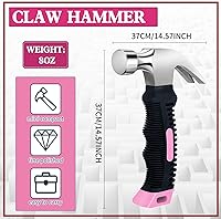 Vista 2 de 2 martillos pequeños de 8.8 onzas, martillo de garra multiusos, mini martillo rechoncho de uñas con mango de goma suave, herramientas de campamento