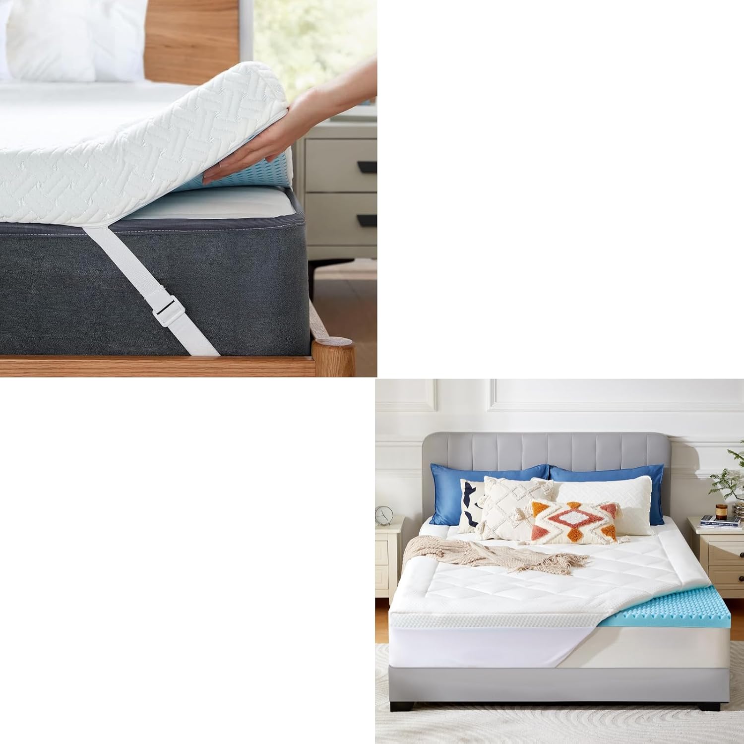 PERLECARE Twin XL Mattress Topper - Cooling Memory Foam Mattress Pad for Back Pain