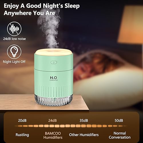 Miniatura 6 de Humidificadores pequeños para dormitorio de 11.8 fl oz, mini humidificador portátil para plantas de viaje, humidificador para plantas de dormitorio,
