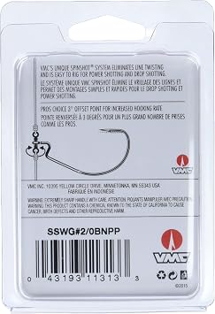 VMC Spinshot Wide Gap Hook Black Nickel 2/0, One Size