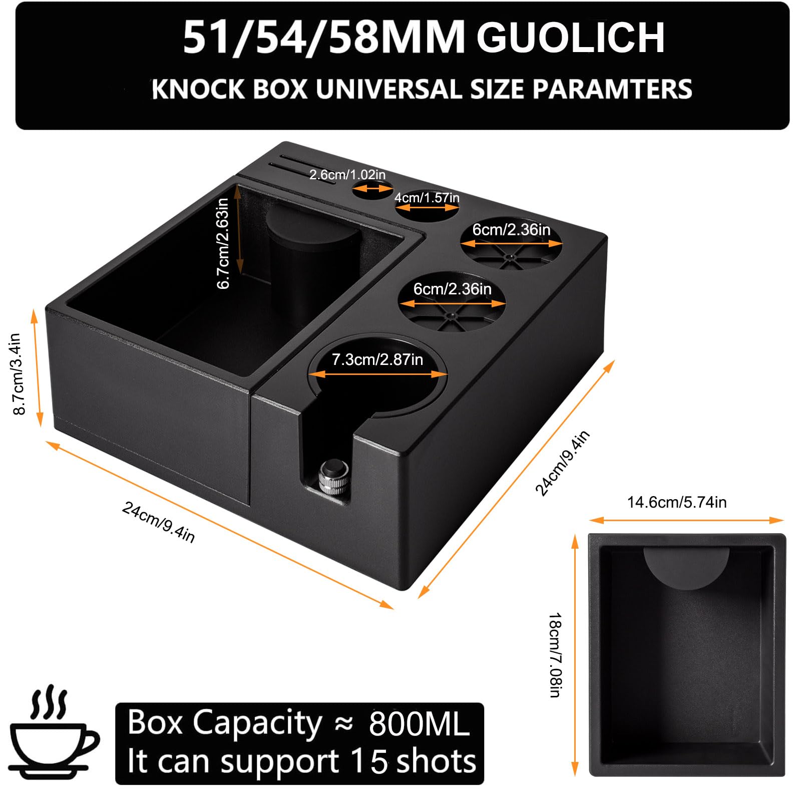 Stazione Tamper, Tamper Station in ABS per Portafiltro da 51–58 mm, per Macchina da Caffè Espresso Barista,Stazione Tamper a Cassetto, Coffee Tamping Station,Barista Station