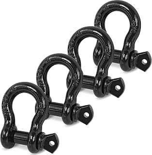 Digank 1/2" D Ring Clevis Shackle with 9/16" Screw Pin - 26,400 lbs Break Strength Heavy Duty Black Recovery Winch Shackle for Jeep Truck ATV UTV