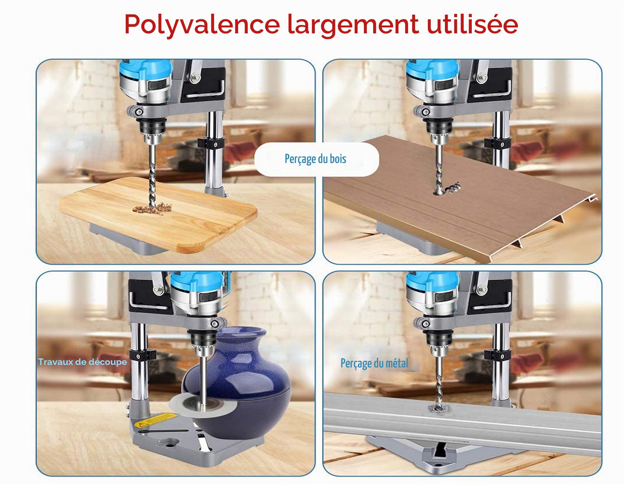 Outil De RéParation Workbench Support Pour Perceuse éLectrique, Plus Stable Et PréCision Pour Le Bricolage, Travail Du Bois, Accueil De RéParation Et Autres Main éLectrique Drill Travail Fixe Etc