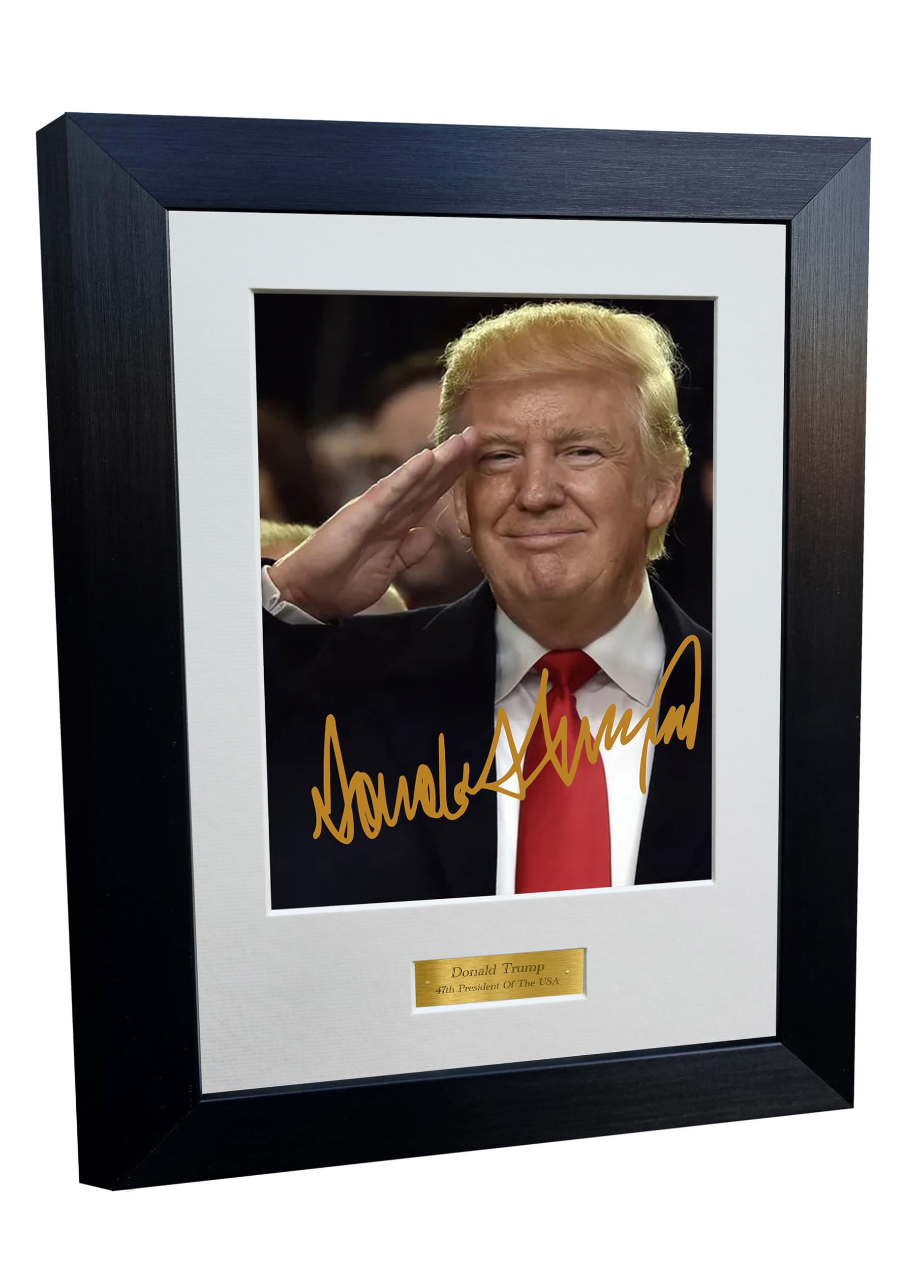 Kitbags & Lockers 8x6 A4 Donald Trump 47th President Of The United States Of America Republican Rally Fight Signed Autographed Autograph Photo Photograph Picture Frame Gift Portrait