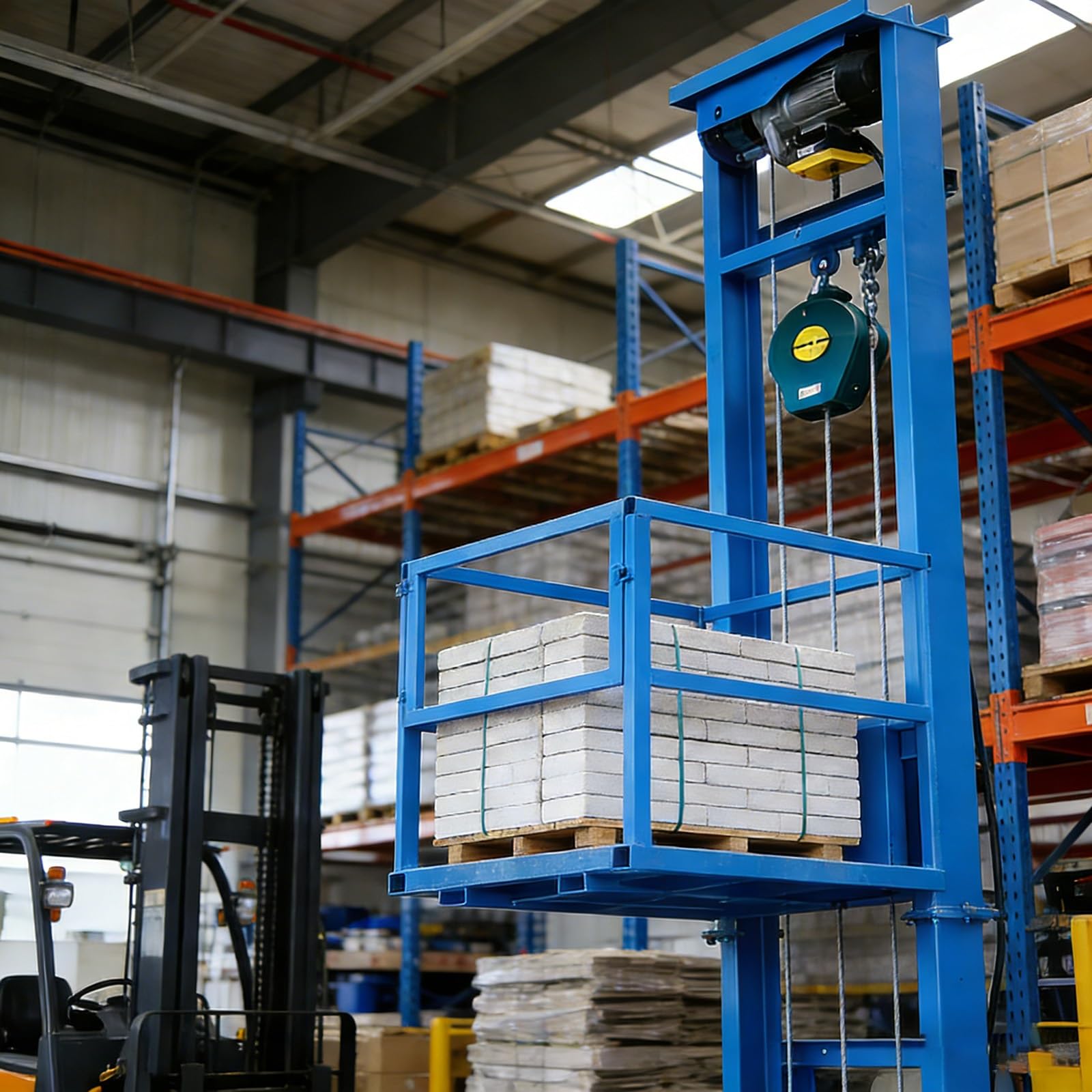 Piattaforma di sollevamento elettrica con altezza regolabile, ascensore a parete per carico industriale della fabbrica e movimentazione del materiale