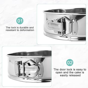 9 Inch Cheesecake Pan, Leakproof 304 Stainless Steel Springform Pan with Silicone Protector for Water Bath Baking, Removable Bottom, 50 Pcs Parchment Paper, Dishwasher Safe
