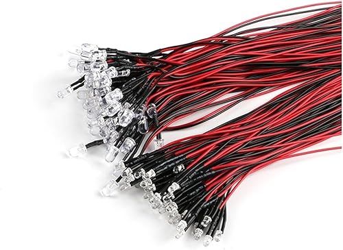 Miniatura 4 de SBTRKT 10 unidades de 0.118 in 0.197 in F3 F5 LED 7.9 in precableado blanco rojo verde azul amarillo UV RGB diodo lámpara decoración emisora de luz