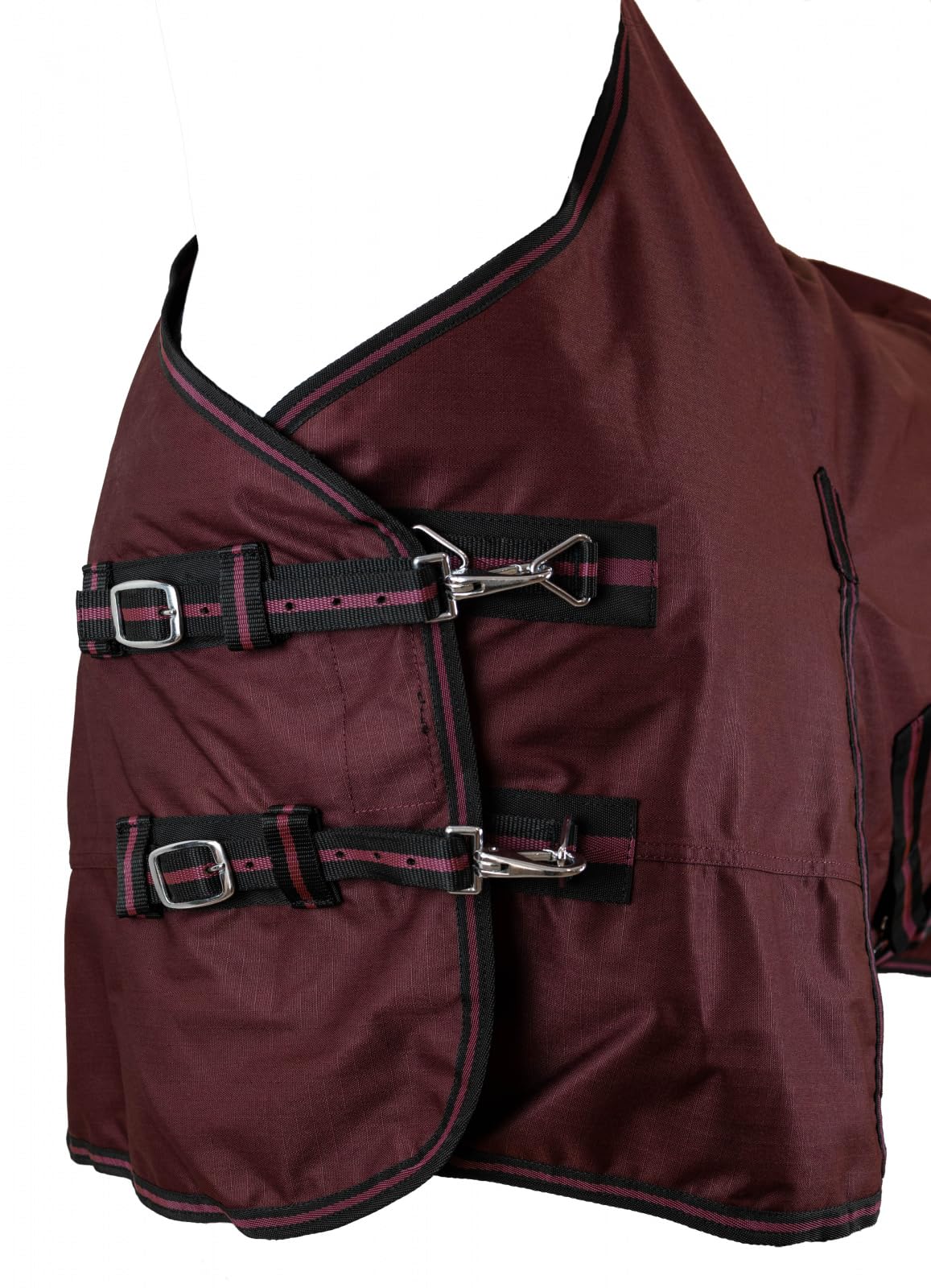 RL24 - Winterdecke Weidedecke Basicline 600D Weinrot 115 cm (100g) | Pferdedecke mit Füllung – atmungsaktive, Wind- & wasserdichte Outdoordecke mit Innenfutter & Kreuzbegurtung