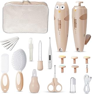 Lictin Baby Healthcare and Grooming Kit, 26 in 1 Rechargeable Baby Nail Trimmer Electric Set,Safe Baby Nail File with Auto Light, Newborn Baby Safety Care Set for Newborn Infant Toddlers Boys Girls