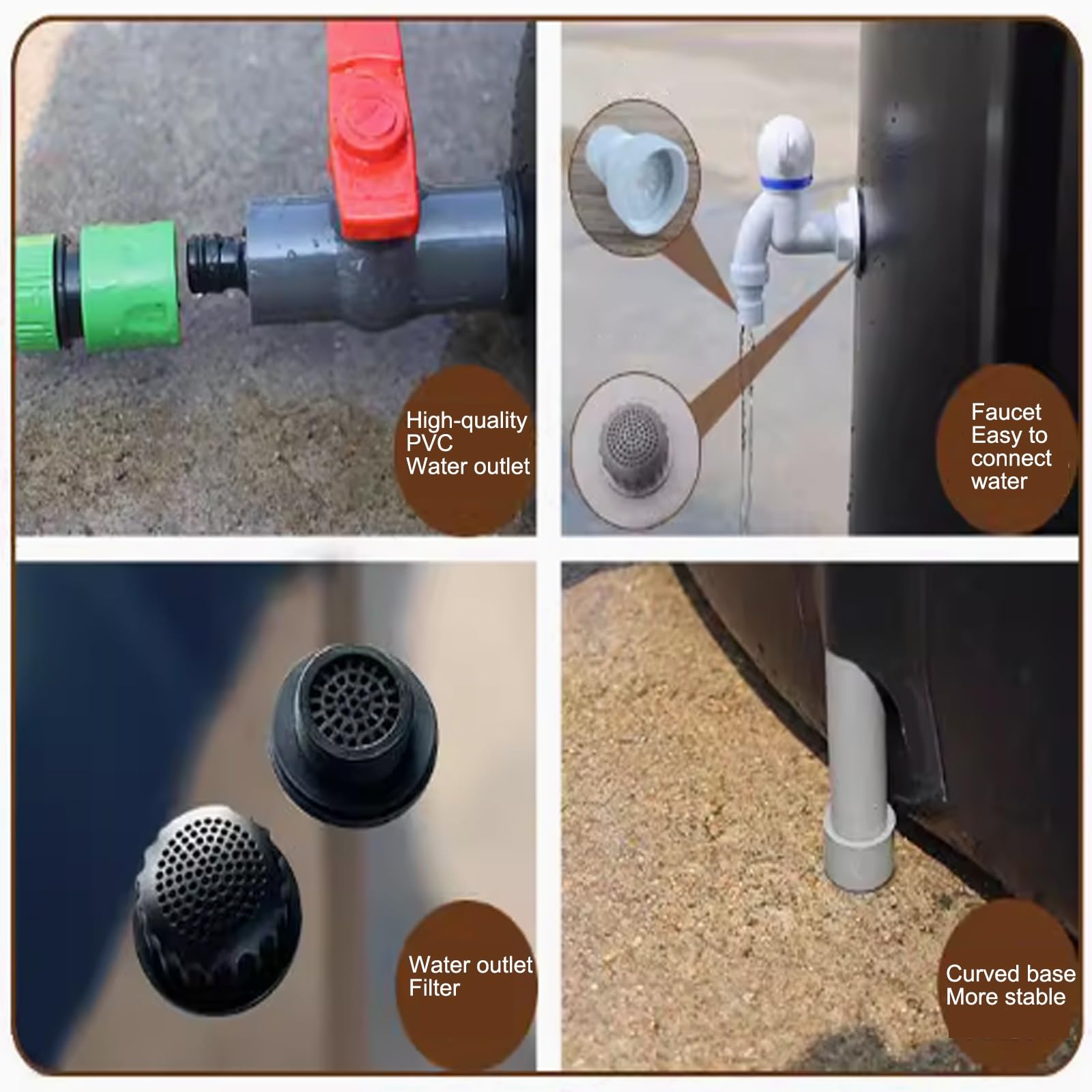 Barril portátil de 1250 l para Agua de Lluvia. Sistema eficiente de recolección de Agua de Lluvia. Almacenamiento de fluidos para riego de Jardines. Solución de recolección de Agua