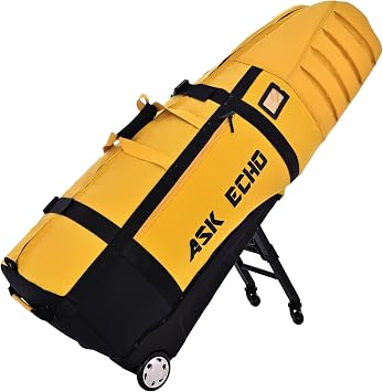 ASK ECHO Locklink StableRoller Golf Travel Bag, 4-Wheel Rolling Stand