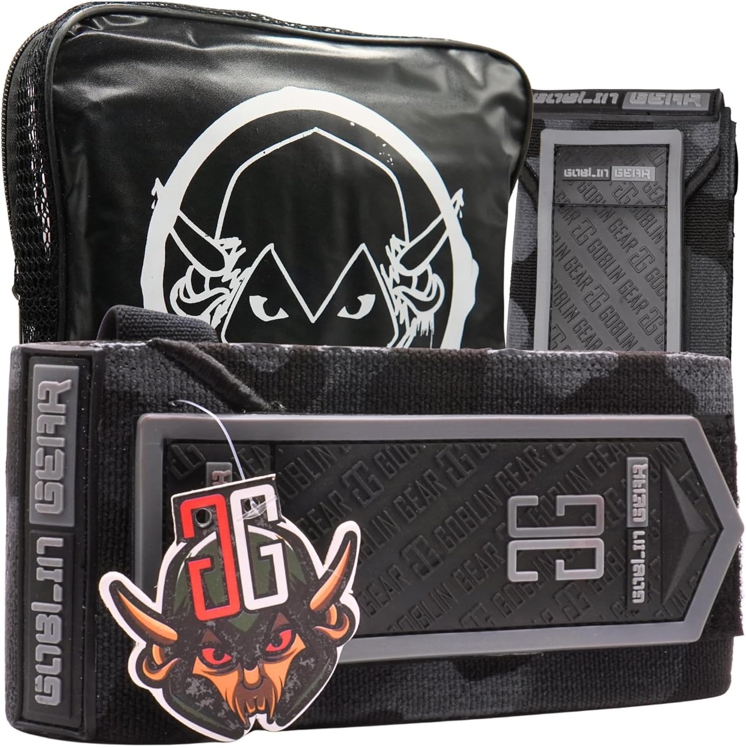 Goblin Gear 42" 2x Super Heavy Duty Competition Grade Weightlifting/Powerlifting Elbow Wraps - #1 Powerlifting/Weightlifting Elbow Wraps, Bodybuilding Wraps, Joint Support (2x Super Heavy Duty, Red Camo)