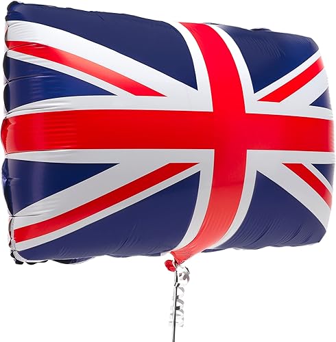 Miniatura 3 de Toyland® Globo de aluminio grande de 22 pulgadas con la bandera de Union Jack, decoraciones británicas