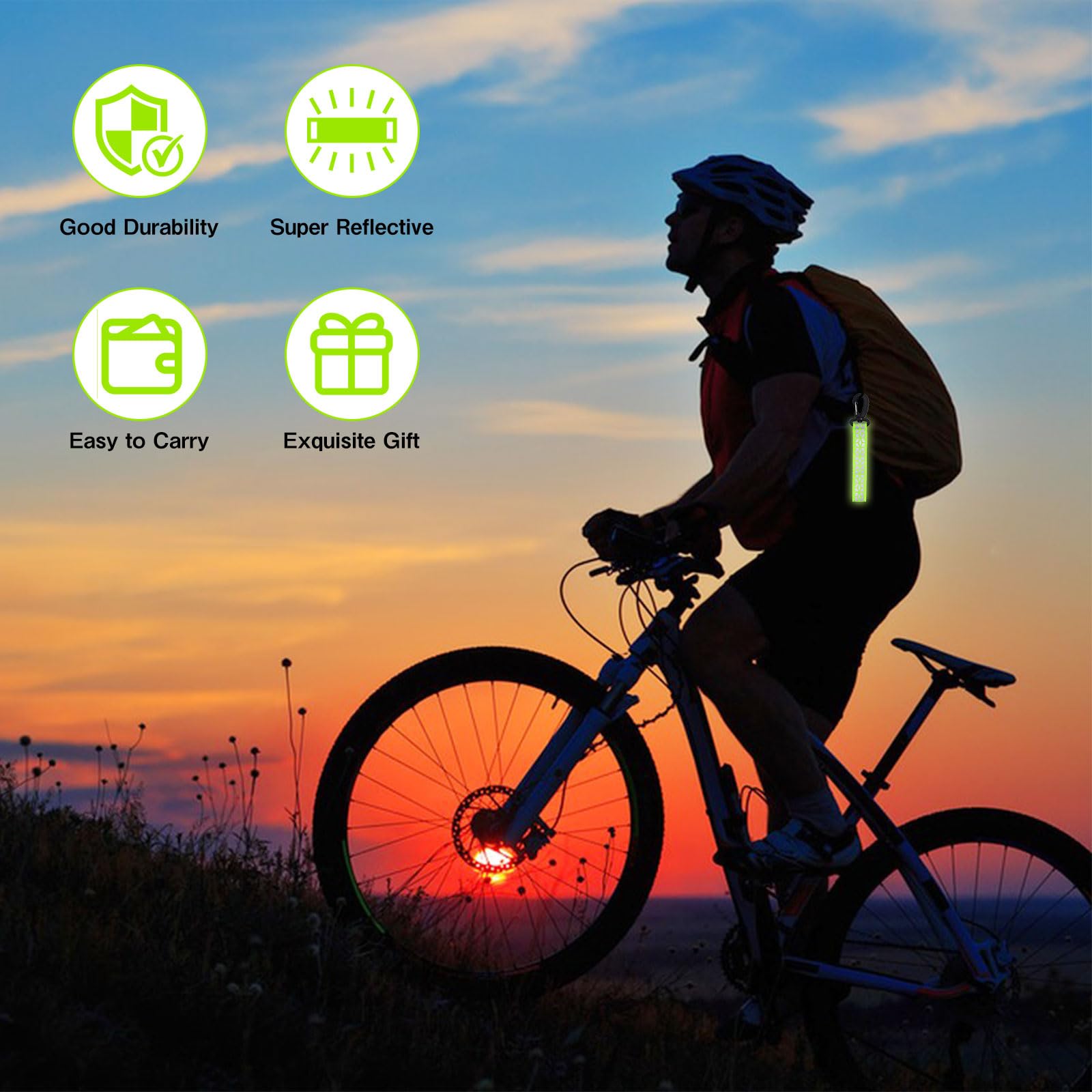 PATIKIL Safety Reflector, 8 Pack Reflector Tag Pendant Reflective Safety Keychain Gear For Backpack Cycling Running Wheelchairs, Lake Blue