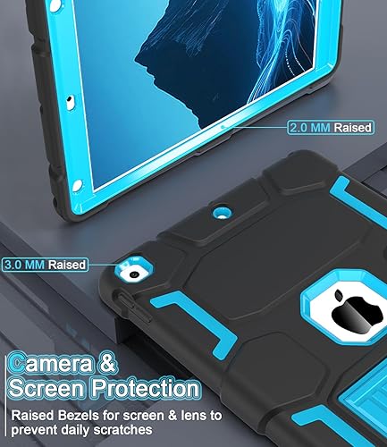 Miniatura 8 de CCMAO Funda para iPad de 9 generación, funda para iPad de 87 generación, iPad 10.2 202120202019 con soporte, funda protectora híbrida de tres capas