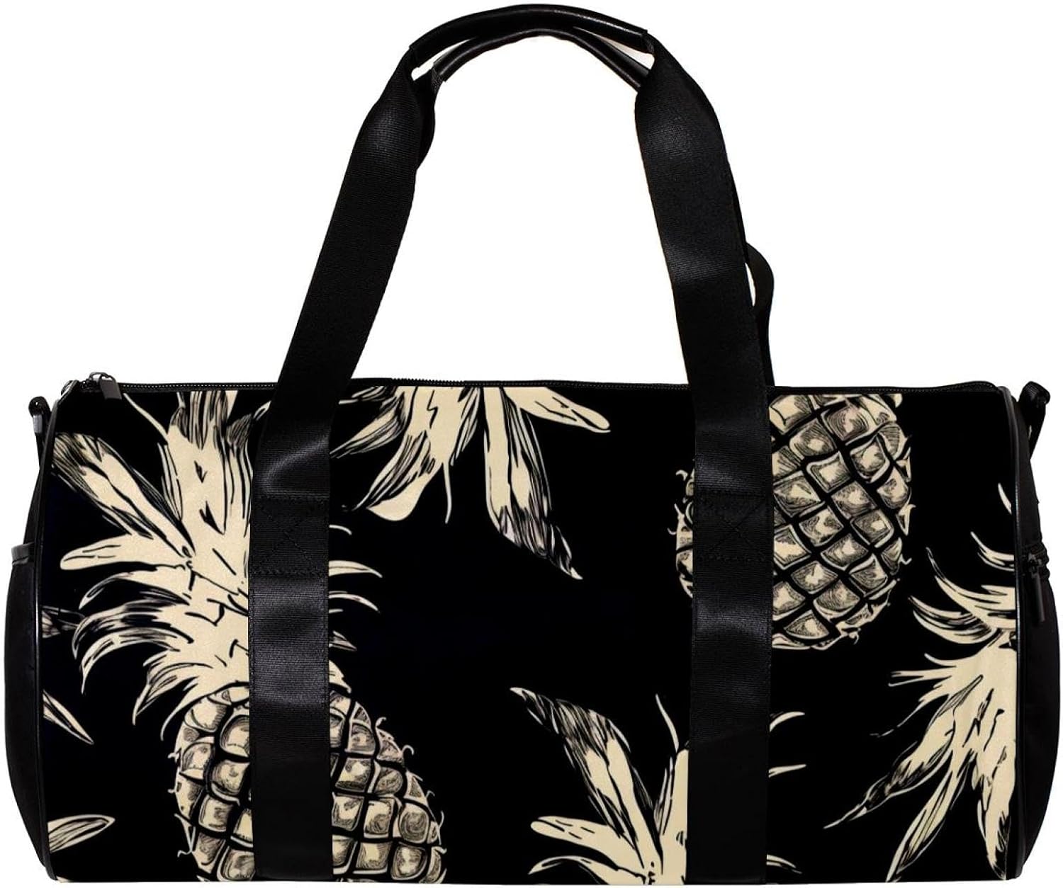 Gym Bags for Women,Duffle Bag for Travel,Black White Graffiti Pineapple,Gym Bag for Men