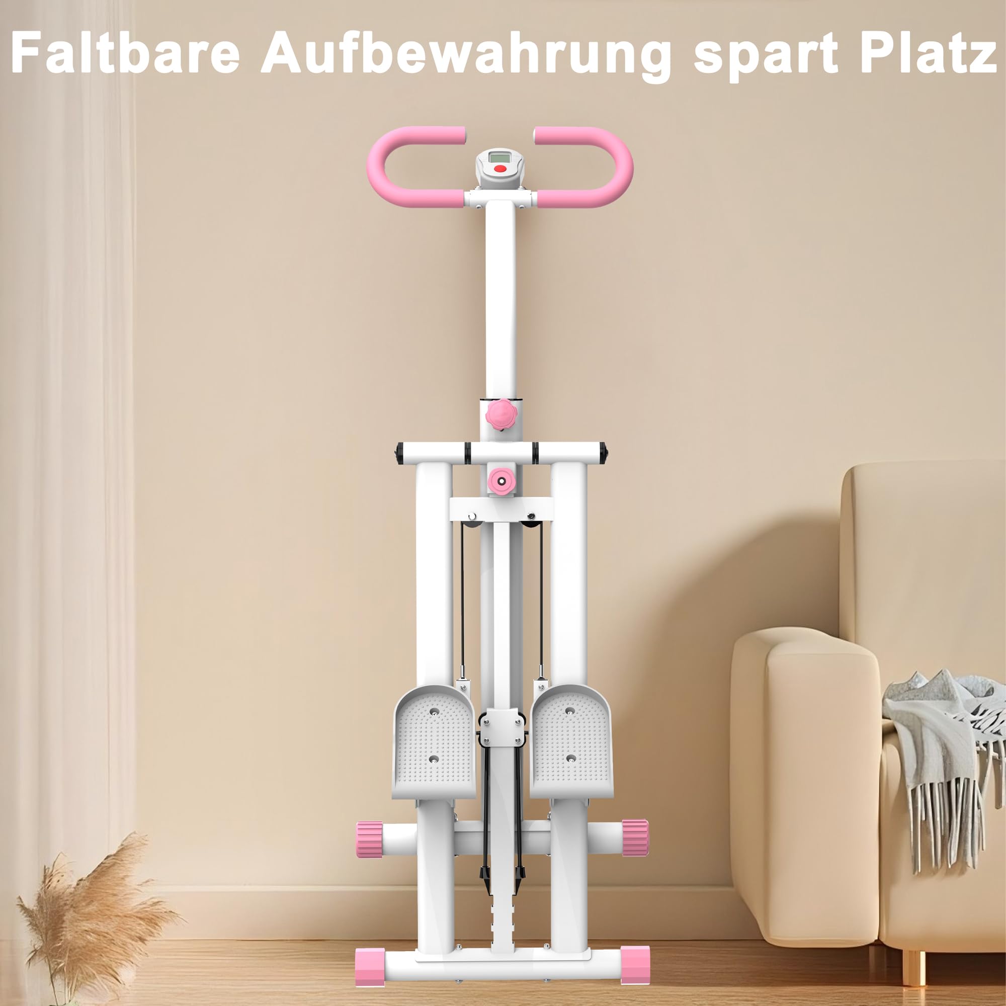 Stair Stepper con resistenza regolabile per la casa – Dispositivo di aggiornamento con tracciamento LCD e design salvaspazio, ideale per casa, palestra, appartamento e ufficio
