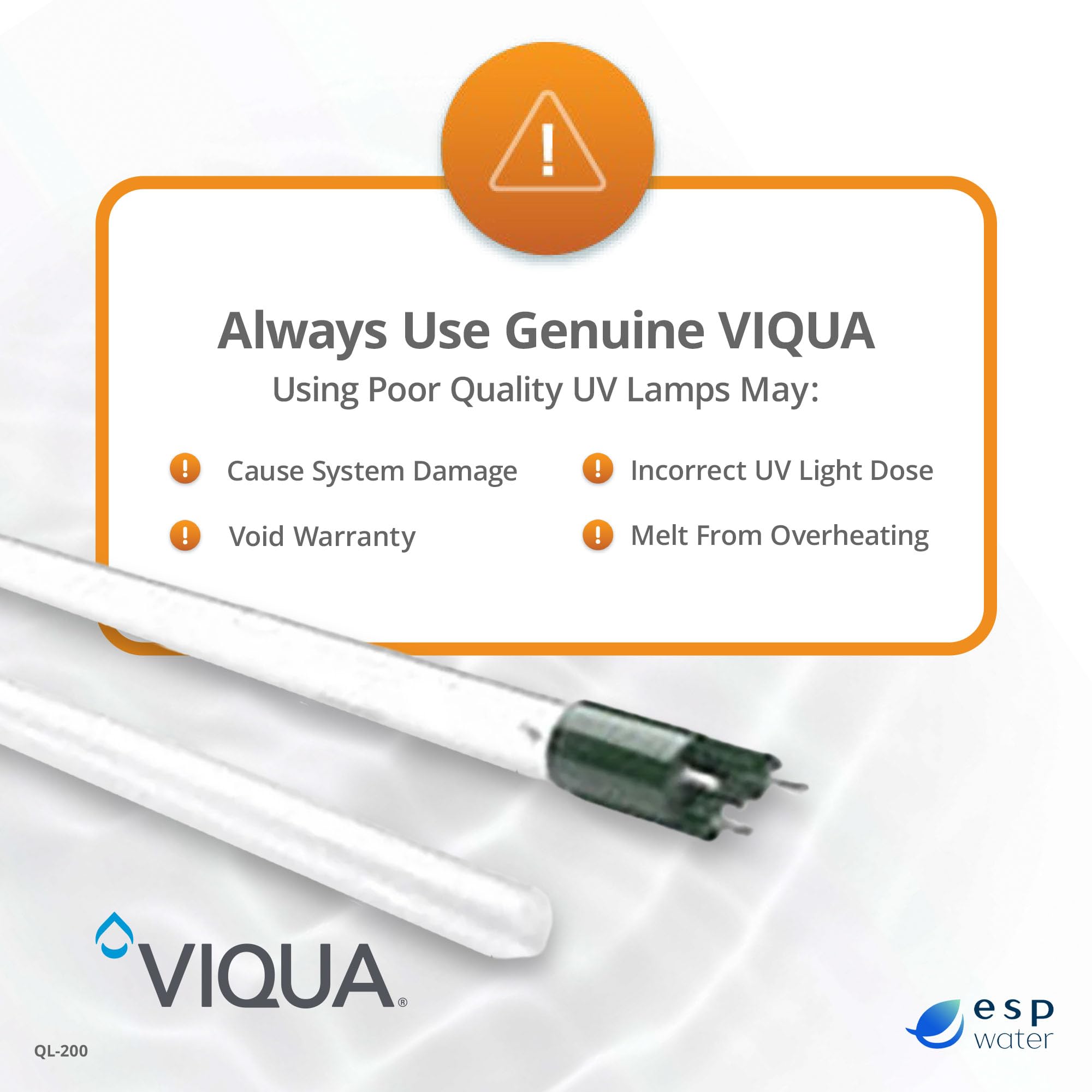 Viqua QL-200 UV Lamp and Quartz Sleeve Kit – Replacement for VH200