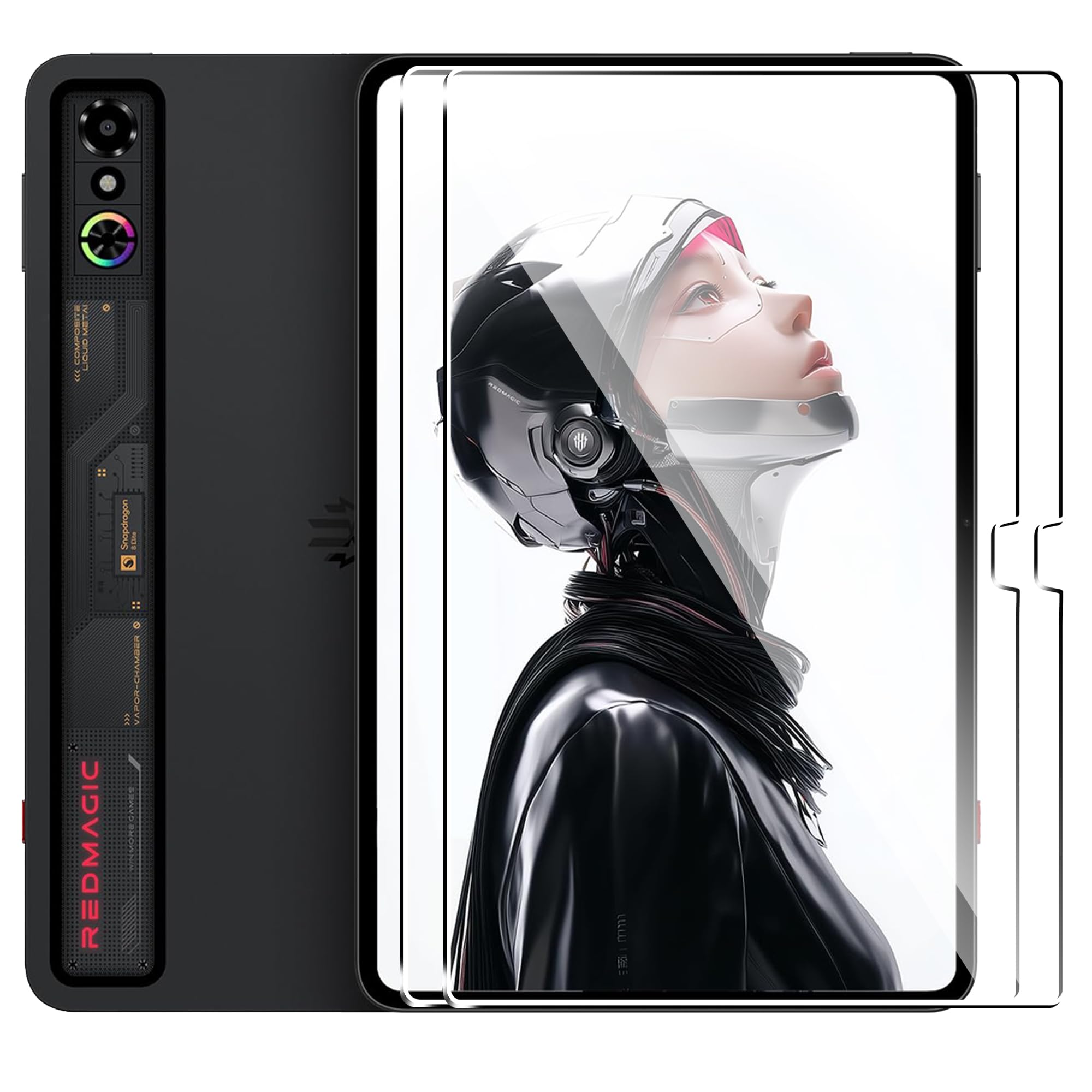 Suttkue for Red-magic Astra 9.6 inch Screen Protector,9H Hardness, Anti-Scratch, Tempered Glass flim, Case Friendly,Anti-Scratch,(2PACK): Redmagic Astra - 9.6 inch transparent