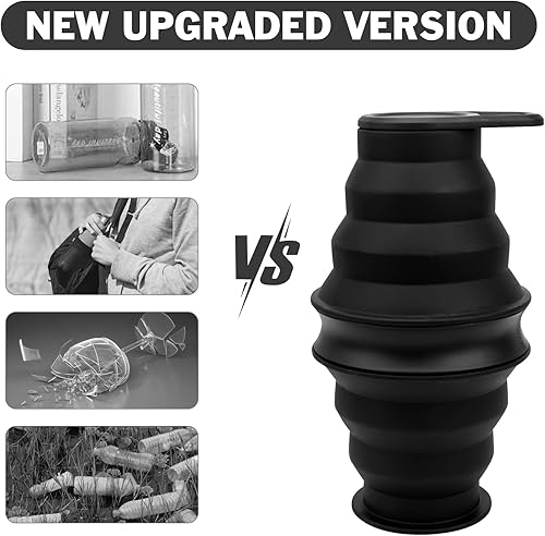 Miniatura 4 de 2 botellas de agua plegables, botellas de agua plegables de silicona de 17 onzas, a prueba de fugas, botellas de agua de viaje sin BPA con