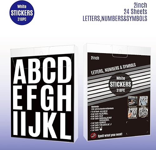 Miniatura 3 de 24 hojas de letras autoadhesivas de 2 pulgadas, letras de vinilo, letras mayúsculas, letras del alfabeto, letras adhesivas de números para letreros