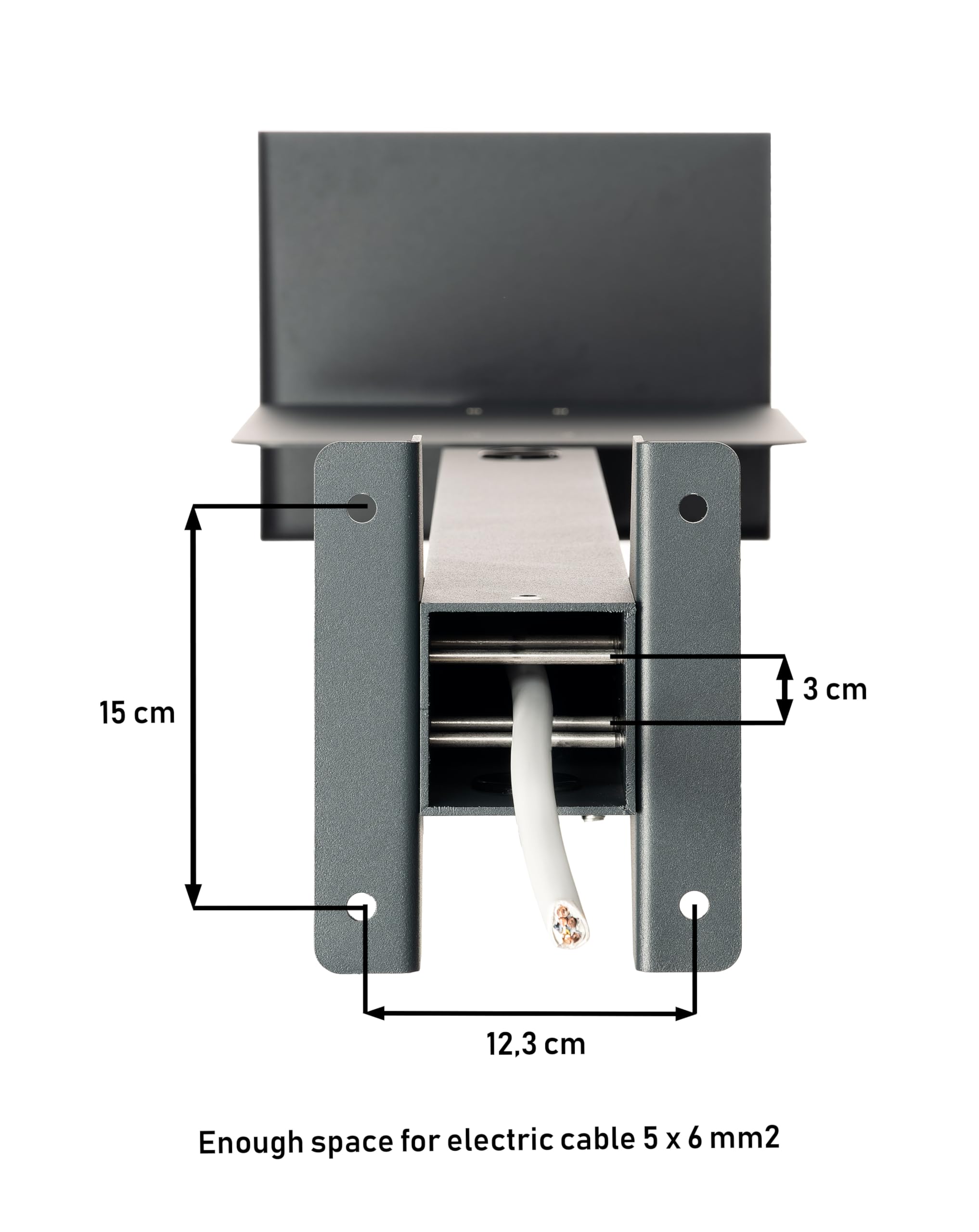 Supporto universale di alta qualità in alluminio per wallbox con tetto per la protezione dalle intemperie della stazione di ricarica. Colonna di supporto per stazioni di ricarica per