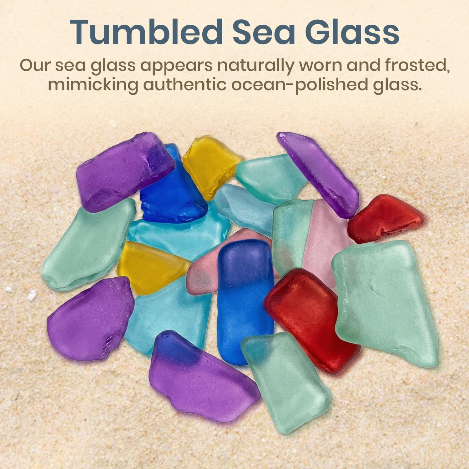 Sea Glass for Crafts – 11oz Large Assorted Sea Glass Decor, Tumbled Seaglass, Seaglass for Crafts, Beachglass Decor, Nautical Vase Fillers, Coastal Art Supplies