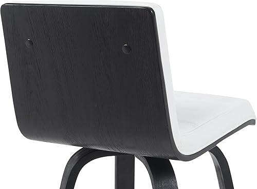 Miniatura 214 de Armen Living Vienna - Taburete giratorio de 26 pulgadas de altura de mostrador de piel sintética gris y madera de nogal Piel sintética