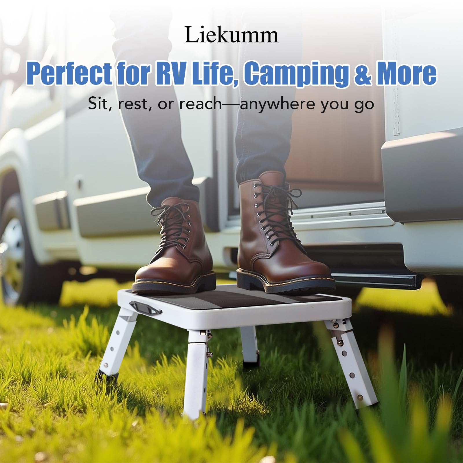 Snapklik.com : LIEKUMM 3-Level Height Adjustable Step Stool, 330 Lbs ...