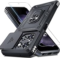 Vista 39 de Janmitta Compatible con Funda Moto G 5G 2024 con Cubierta Deslizante Integrada para Lente de Cámara + Protector de Pantalla + Soporte de Anillo