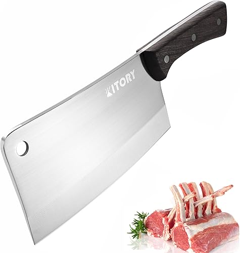 Meat Cleaver 7", Chinese Chef Kitchen knife, for meat and bones, versile blade, full tang, wood handle