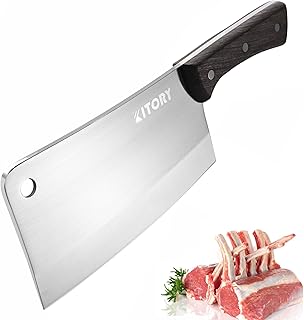 Meat Cleaver 7", Chinese Chef Kitchen knife, for meat and bones, versile blade, full tang, wood handle