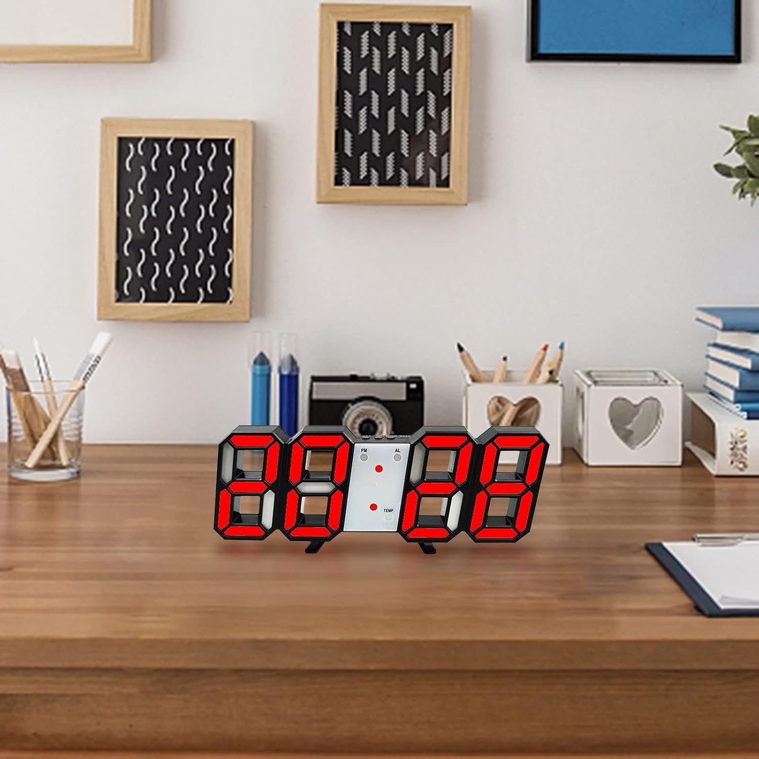 Digital Alarm Clocks For Bedrooms Led Alarm Clock 3D Smart Stereo Alarm Clock LED Clock Temperature Clock Korean