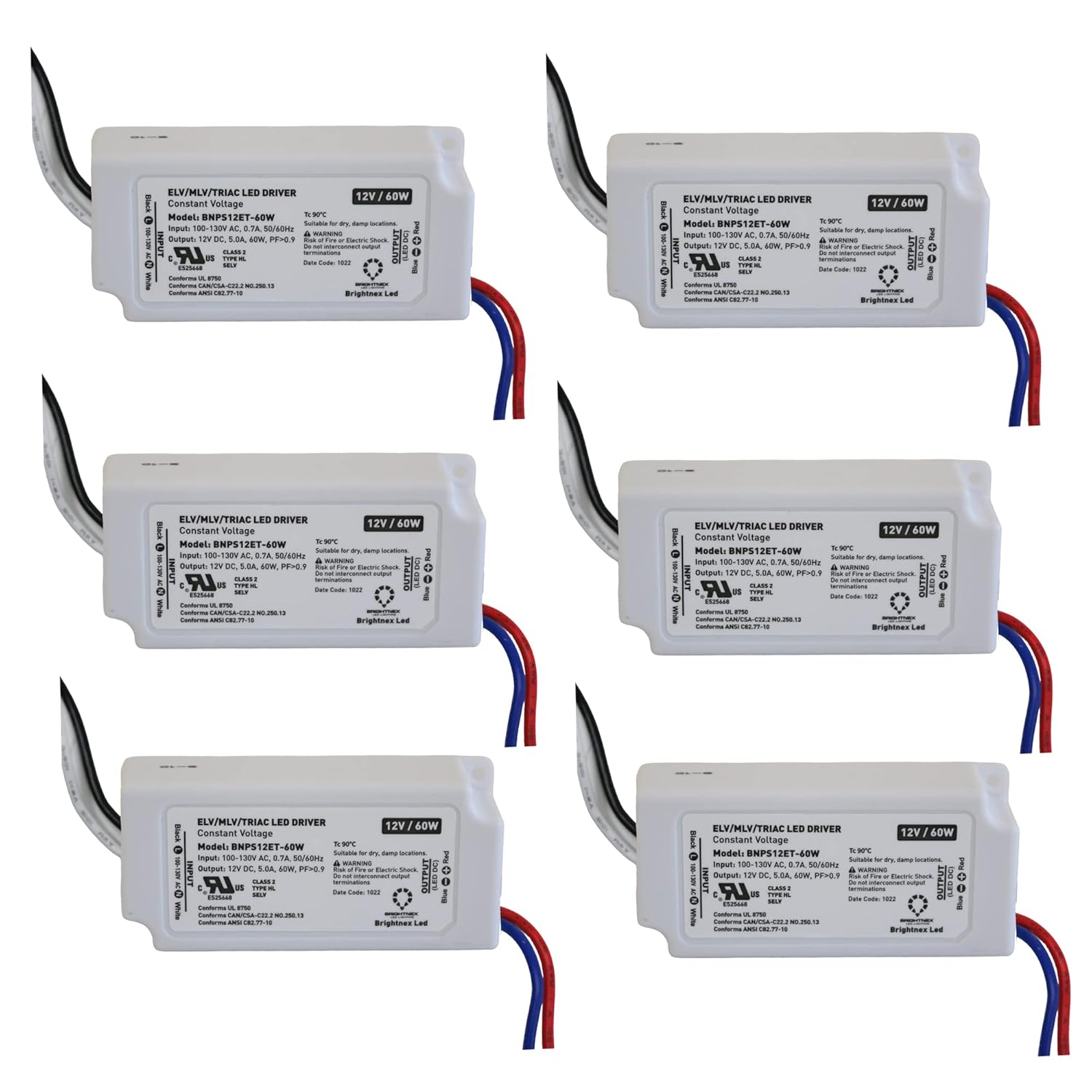 LA LED Lighting 12V 60W Compact Dimmable LED Transformer – UL, cUL, FCC – Class 2, Class P – TRIAC/ELV/MLV – Constant Voltage Power Supply – 100-277V AC